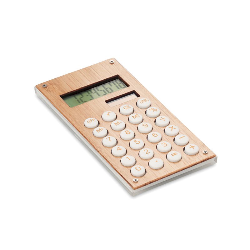 8-cyfrowy kalkulator bambusowy odzież reklamowa z nadrukiem logo, haft sekundo.pl