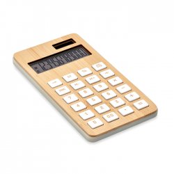 12-cyfrowy kalkulator, bambus wood reklamowy z nadrukiem logo, Sekundo.pl