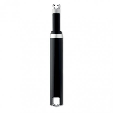 Duża zapalniczka USB czarny reklamowy z nadrukiem logo, Sekundo.pl