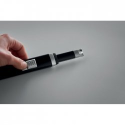 Duża zapalniczka USB czarny reklamowy z nadrukiem logo, Sekundo.pl
