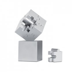 Magnetyczne puzzle 3D matt silver reklamowy z nadrukiem logo, Sekundo.pl