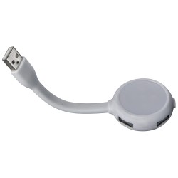 Rozgałęźnik USB ze światełkiem biały reklamowy z nadrukiem logo, Sekundo.pl
