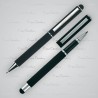 Zestaw piśmienny długopis i pióro kulkowe soft touch CLAUDIE odzież reklamowa z nadrukiem