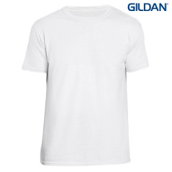T-shirt unisex Softstyle Ring Spun (GI64000) TM7859 biały reklamowy z nadrukiem logo