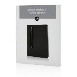 Notatnik A5 Deluxe, touch pen odzież reklamowa z nadrukiem logo, haft sekundo.pl evesti.pl