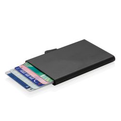 Etui na karty kredytowe C-Secure, ochrona RFID czarny reklamowy z nadrukiem logo