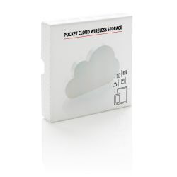 Kieszonkowy dysk bezprzewodowy 16GB, chmura biały reklamowy z nadrukiem logo, Sekundo.pl