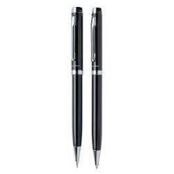 Zestaw piśmienny Swiss Peak Luzern, długopis i ołówek mechaniczny czarny reklamowy z