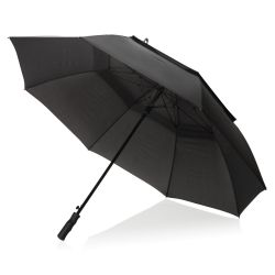 Sztormowy parasol automatyczny 30" Swiss Peak Tornado czarny reklamowy z nadrukiem logo