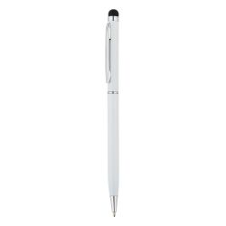 Cienki długopis, touch pen biały reklamowy z nadrukiem logo, Sekundo.pl