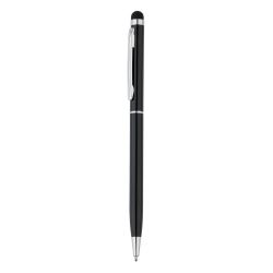 Cienki długopis, touch pen czarny reklamowy z nadrukiem logo, Sekundo.pl