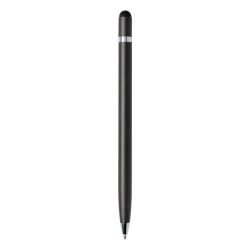 Długopis, touch pen szary reklamowy z nadrukiem logo, Sekundo.pl
