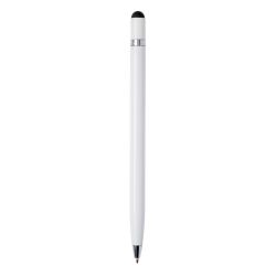 Długopis, touch pen biały reklamowy z nadrukiem logo, Sekundo.pl