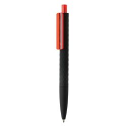 Długopis X3 czerwony, czarny reklamowy z nadrukiem logo, Sekundo.pl