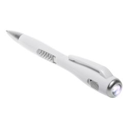 Długopis, lampka LED biały reklamowy z nadrukiem logo, Sekundo.pl