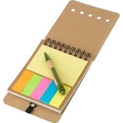 Zestaw do notatek, notatnik ok. A6, karteczki samoprzylepne, długopis odzież reklamowa z
