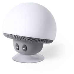 Głośnik bezprzewodowy 3W "grzybek", stojak na telefon biały reklamowy z nadrukiem logo