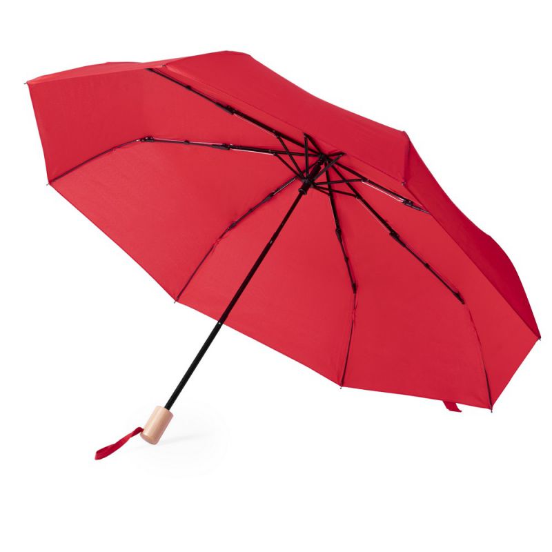 Wiatroodporny parasol manualny rPET, składany odzież reklamowa z nadrukiem logo, haft