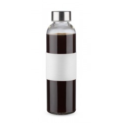 Butelka szklana GLASSI 520 ml biały, czerwony, czarny, niebieski, różowy, zielony jasny