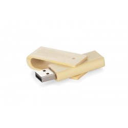 Pamięć USB bambusowa TWISTER 16 GB brązowy reklamowy z nadrukiem logo, Sekundo.pl