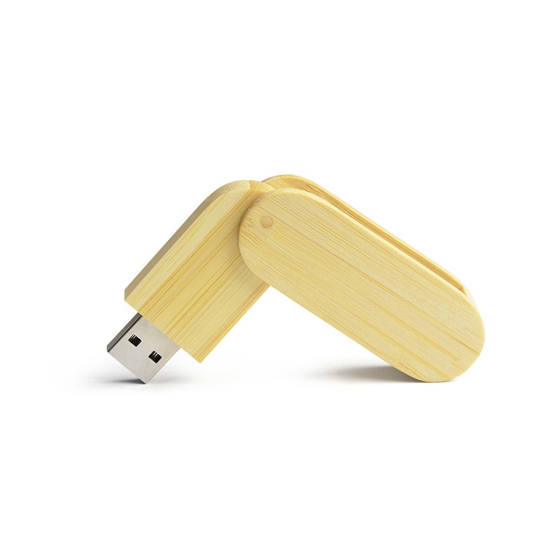 Pamięć USB bambusowa STALK 8 GB odzież reklamowa z nadrukiem logo, haft sekundo.pl