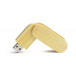 Pamięć USB bambusowa STALK 16 GB beżowy reklamowy z nadrukiem logo, Sekundo.pl