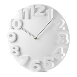 Zegar ścienny MAURO biały, czarny reklamowy z nadrukiem logo, Sekundo.pl