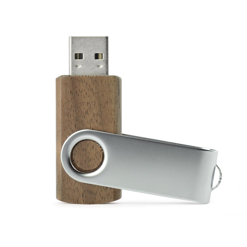 Pamięć USB TWISTER WALNUT 16 GB odzież reklamowa z nadrukiem logo, haft sekundo.pl