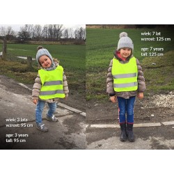 Kamizelka odblaskowa dziecięca KIDO odzież reklamowa z nadrukiem logo, haft sekundo.pl