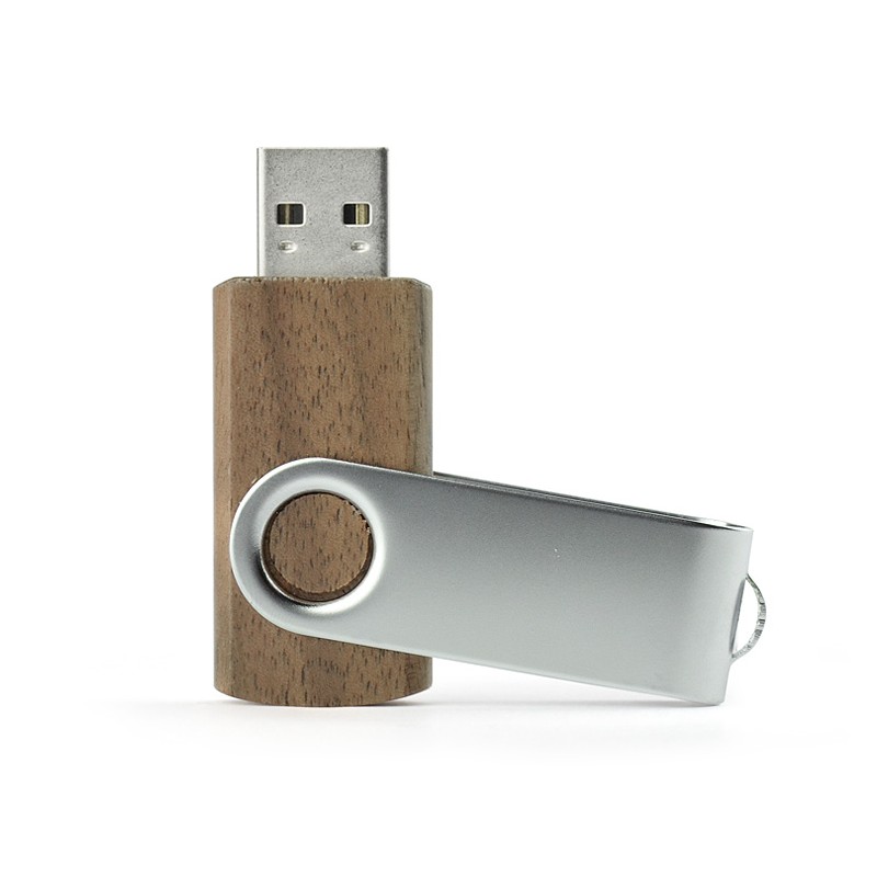 Pamięć USB TWISTER WALNUT 8 GB odzież reklamowa z nadrukiem logo, haft sekundo.pl