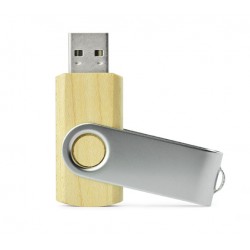 Pamięć USB TWISTER MAPLE 16 GB brązowy reklamowy z nadrukiem logo, Sekundo.pl