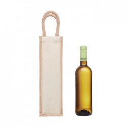 Jutowa torba na wino/1 butelka odzież reklamowa z nadrukiem logo, haft sekundo.pl