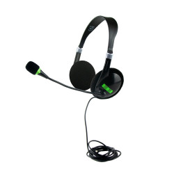 Zestaw słuchawkowy: słuchawki nauszne z mikrofonem odzież reklamowa z nadrukiem logo
