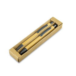 Zestaw piśmienny, bambusowy długopis touch pen i ołówek mechaniczny odzież reklamowa z