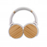 Składane bezprzewodowe słuchawki nauszne, bambusowe elementy odzież reklamowa z nadrukiem