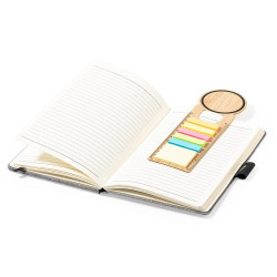 Bambusowy zestaw do notatek, karteczki samoprzylepne, zakładka do książki, linijka