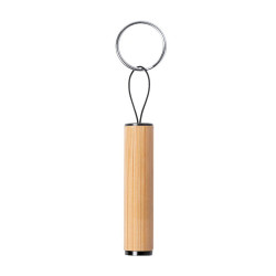 Bambusowy brelok do kluczy, lampka 1 LED odzież reklamowa z nadrukiem logo, haft