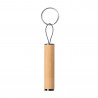 Bambusowy brelok do kluczy, lampka 1 LED odzież reklamowa z nadrukiem logo, haft