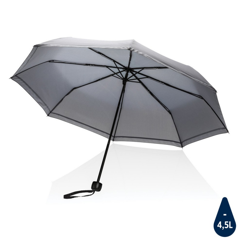 Mały parasol 20.5" Impact AWARE rPET szary reklamowy z nadrukiem logo, Sekundo.pl