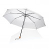 Mały bambusowy parasol 20.5" Impact AWARE rPET biały reklamowy z nadrukiem logo