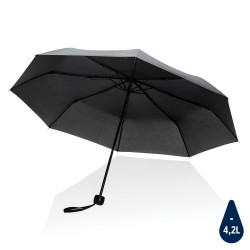 Mały parasol automatyczny 21" Impact AWARE rPET czarny reklamowy z nadrukiem logo