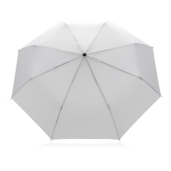 Mały parasol automatyczny 21" Impact AWARE rPET biały reklamowy z nadrukiem logo