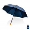 Bambusowy parasol automatyczny 23" Impact AWARE rPET niebieski reklamowy z nadrukiem