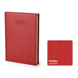 Kalendarz książkowy A5 Dzienny Vivella czerwona